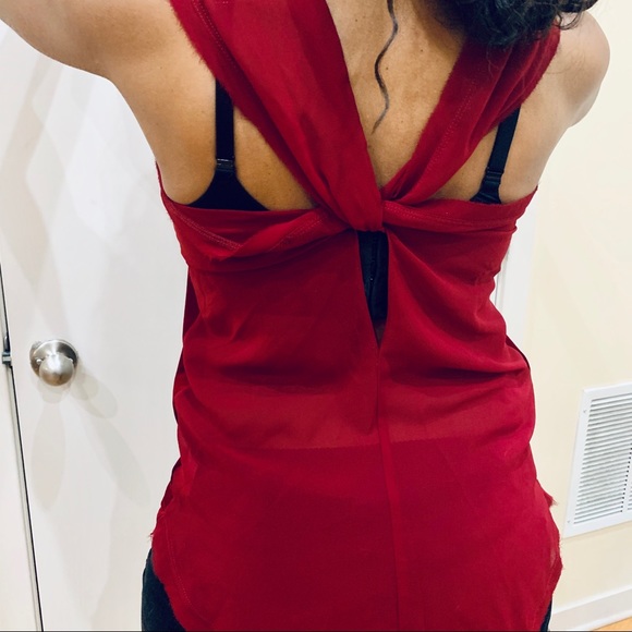 Red Velvet Racer Mesh Back Top - Picture 2 of 2